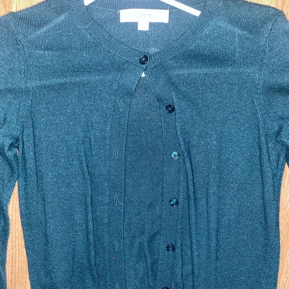 Forest Green Cotton LOFT Cardigan - Picture 3 of 6